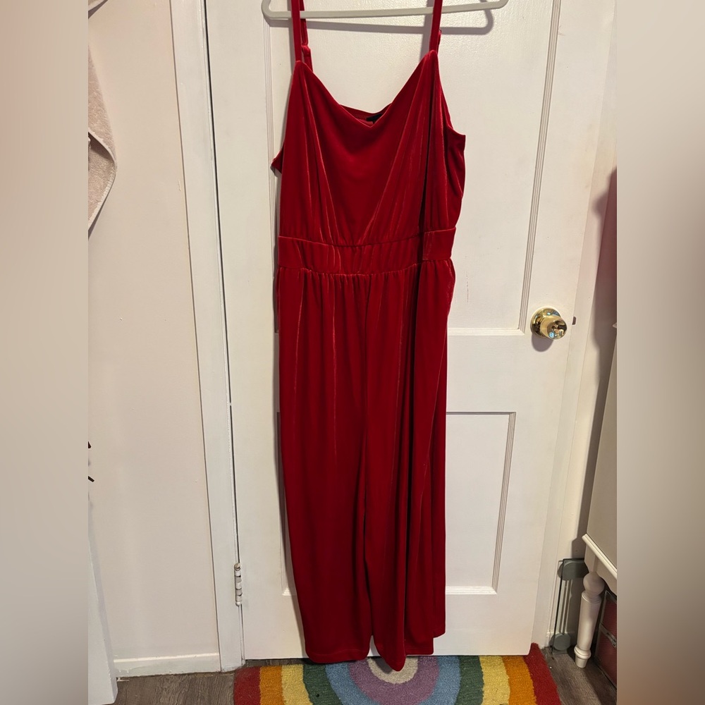 Torrid Red Velvet Jumpsuit